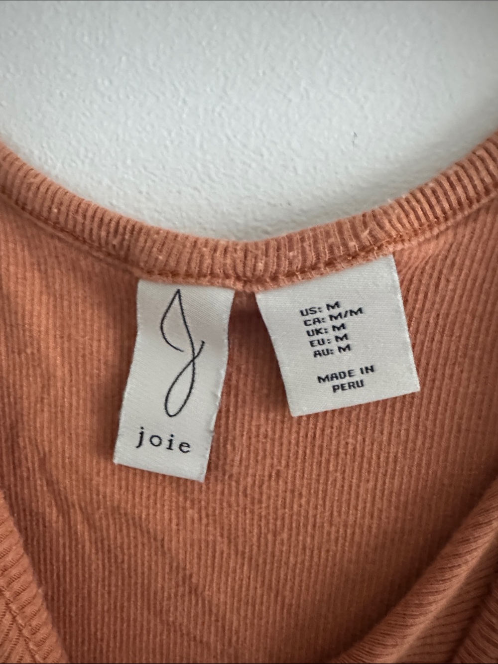 Joie Rust-Orange Ribbed Tank Top - Picture 3 of 3